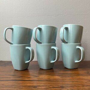 IKEA 365+ Susan Pryke Set of 6 Light Sky Blue Ceramic Mugs